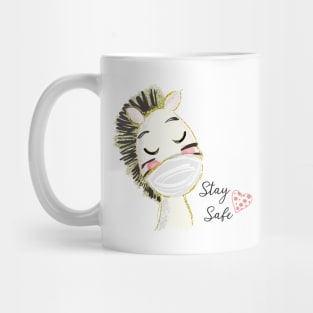 Zebra Wearing Mask, Stay Safe ! Mug